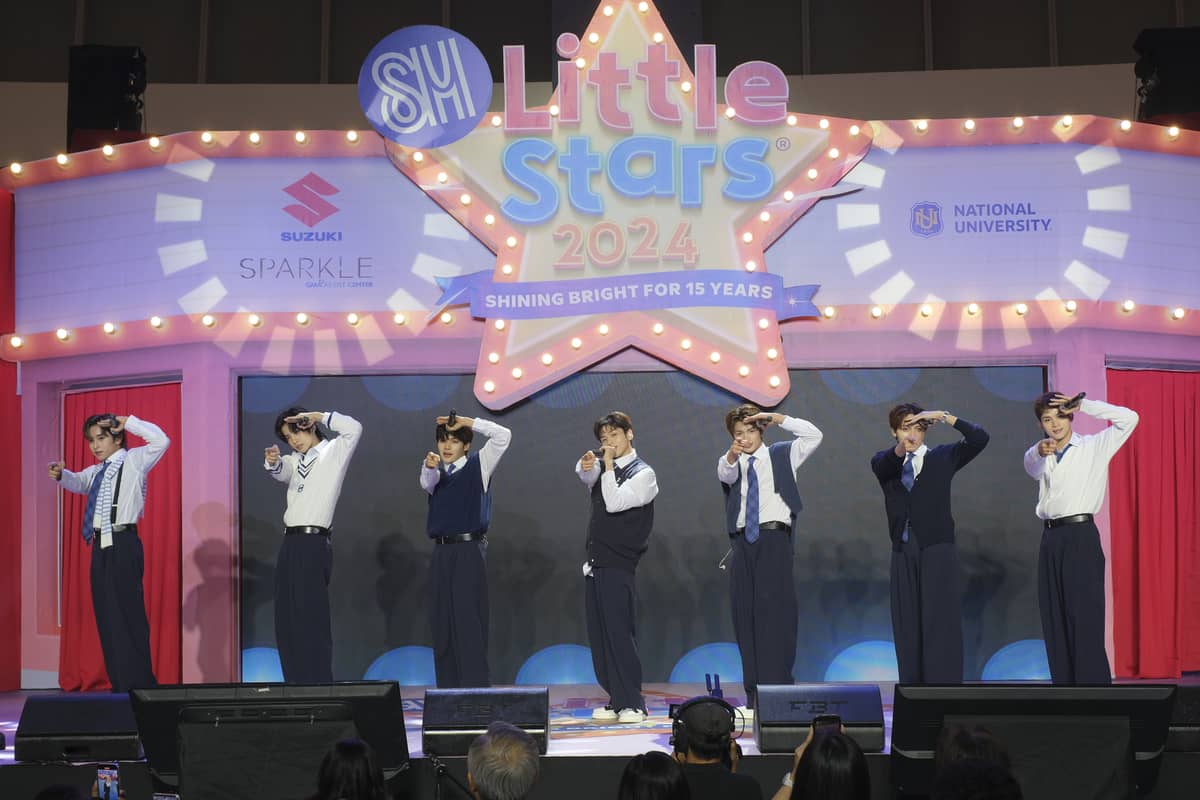 HORI7ON, an all-Filipino global pop group, including SM Little Stars 2016 Grand Winner Marcus Cabais (extreme left), who also served as one of the event's hosts, captivates the audience.